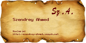 Szendrey Ahmed névjegykártya